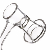 Close-up of Bear Quartz Hourglass Slurper Glass Banger showcasing precise craftsmanship and innovative hourglass design for optimal airflow