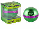 Ooze Saturn Globe Grinder - Blue 4-piece grinder with storage unit and transparent window for consistent herb grinding.