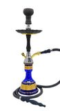 Pharaohs Troika Hookah in Blue, 22-inch height with a washable silk hose and push-on setup for smooth sessions.