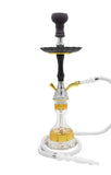 Pharaohs Troika 22 Inch Hookah in Red featuring a large glass base, 72-inch washable hose, and premium tongs.