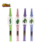 Set of 6-inch Gliizy honey straw glass nectar collectors in pastel colors (green, pink, purple, and blue) featuring cactus designs, perfect for smoking and stylish use.