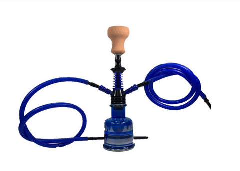 Golden Star Aluminum and Glass Double Hose Hookah - 17 Inches