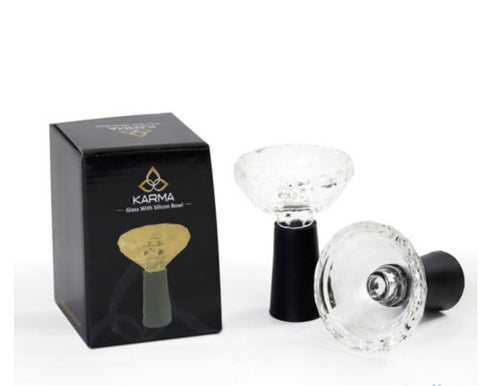 Karma Glass Bowl With Silicon Stem Hookah Bowl - 4 Inches