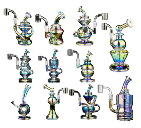 MJ Arsenal Iriedescent Mini Rigs – Durable Glass, Unique Finish