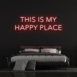 This Is My Happy Place Neon Sign – LED Wall Light for Home, Office, or Event Décor