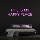 This Is My Happy Place Neon Sign – LED Wall Light for Home, Office, or Event Décor