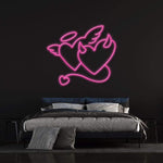 Angel and Devil Hearts LED Neon Sign – Vibrant wall decor for home or events, adding a unique and fun atmosphere to any space.