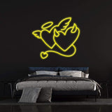 Angel and Devil Hearts LED Wall Decor – Stylish and vibrant neon sign, ideal for home interiors, parties, or event decorations.