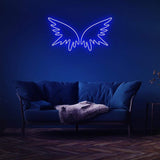 Angel Wings Neon Sign – LED wall art light for home decor, creating a vibrant and lively ambiance with bright and colorful handmade neon artwork.