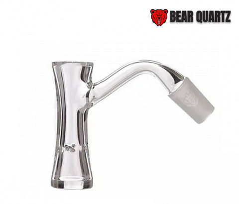 Bear Quartz Hourglass Lowrider Glass Banger featuring a sleek hourglass design, optimized for low-profile setups and efficient heat retention during dabbing.