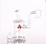 Bear Quartz x Kenta Kito glass rig with red accent marbles, designed for optimal airflow and heat retention