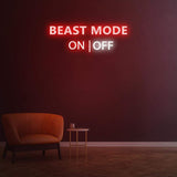 Beast Mode Activated neon sign in red, perfect for bold and vibrant decor themes