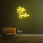 Better Together red LED neon sign with vibrant lighting, perfect for romantic or bold decor themes