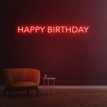 Festive Happy Birthday LED neon sign, creating memorable celebrations.