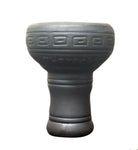 Black Clay Hookah Bowl by Pharaohs – Side hole and female fitting design for enhanced hookah sessions, crafted with durable black clay.