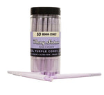 Blazy Susan purple 98mm cones in a 50-count jar, made in France, with ultra-thin, vegan, and cruelty-free attributes