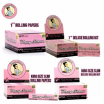 Blazy Susan pink rolling papers and deluxe rolling kit for smokers with vegan and GMO-free options