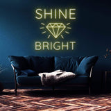 "Chic diamond neon light – Ideal for stylish room decor, bringing a bright and lively ambiance to any space with its eye-catching design.