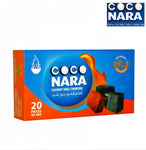 Coco Nara Coconut Shell Charcoal 120 flat pieces box, eco-friendly premium hookah coals made from 100% coconut shells for long-lasting clean burns.