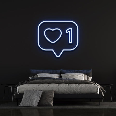 Bright 'Like' neon sign with a colorful glow, an attention-grabbing decor piece for any room.