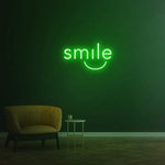 Customizable Smile LED neon sign, perfect for home decor or clinics. Adds bright, colorful lighting to any room, spreading positivity.