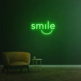 Customizable Smile LED neon sign, perfect for home decor or clinics. Adds bright, colorful lighting to any room, spreading positivity.