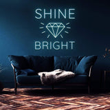 Diamond shaped LED neon sign – Elevates room decor with its modern, trendy look and bright light, perfect for any home or business.