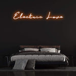 Electric Love orange Neon Sign Wall Decor for Bedroom with LED Light