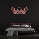 Flying Skull LED neon sign, unique and vibrant party decor to create a statement.