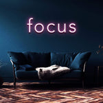 Focus LED neon light, an inspirational and modern wall decor piece for home or office spaces.