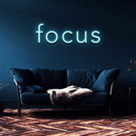 Focus motivational neon sign, LED wall decor ideas to elevate your workspace or living area.