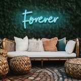 Forever LED neon sign with custom colors, energy-efficient design, and multiple size options for romantic decor.