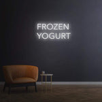 White-frozen yogurt neon sign, ideal for trendy yogurt stores.