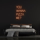 Fun Neon Sign - You Wanna Pizza Me LED Wall Décor for Kitchens, Cafes, and Dining Spaces
