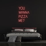 Funny LED Neon Sign - You Wanna Pizza Me Wall Light for Kitchens, Cafes, and Dining Areas
