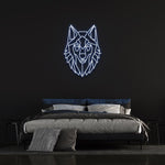 Geo Wolf Light Up Neon Sign, Vibrant and Modern Wall Decor for Your Room or Studio