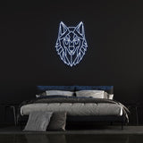 Geo Wolf Light Up Neon Sign, Vibrant and Modern Wall Decor for Your Room or Studio