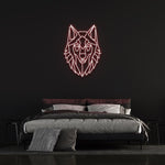 Geo Wolf Neon Sign LED Wall Decor, Modern Geometric Design, Perfect for Home or Studio