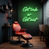 Get Ink or Get Out LED Neon Tattoo Sign, Bold Statement Lighting for Tattoo Studios