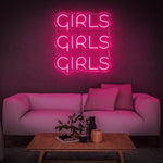 Girls LED Neon Sign, Glamorous Wall Decor for Bedrooms and Girly Events