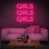 Girls LED Neon Sign, Glamorous Wall Decor for Bedrooms and Girly Events