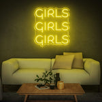 Girly Girls Neon Sign, LED Wall Decor for Glam Bedroom Lighting and Style