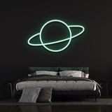 Glowing Planet LED Neon Sign, ideal for creating a soothing atmosphere in bedrooms or as stylish wall decor.