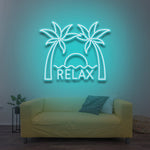Good Vibes" LED Neon Sign – Vibrant neon lighting for home and office décor, perfect for creating a positive and tropical atmosphere.