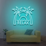 Good Vibes" LED Neon Sign – Vibrant neon lighting for home and office décor, perfect for creating a positive and tropical atmosphere.