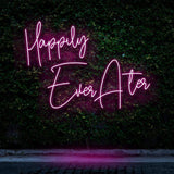 Happily Ever After LED neon sign, perfect for romantic weddings and adding charm to any event.
