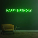 Happy Birthday neon sign, LED wall decor perfect for parties and celebrations.