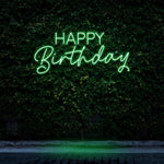 Happy Birthday LED neon sign, perfect for vibrant party decorations and celebrations.