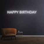 Eye-catching Happy Birthday neon wall sign, perfect for birthday party decor.