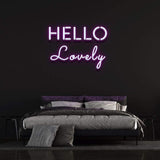 Hello Lovely LED neon sign for home decor, a perfect addition to bedroom wall art and cozy spaces.